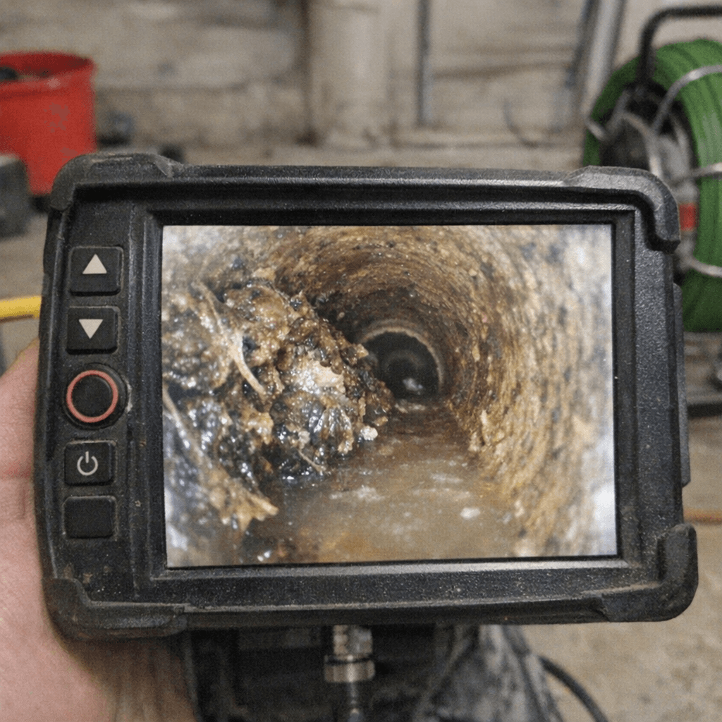 Vergleichsbild alte rostige Rohre gegen neue sanierte Leitung